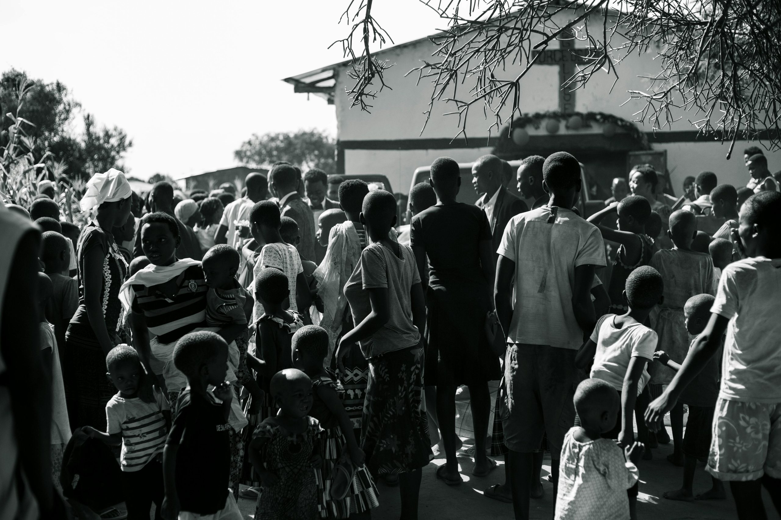People Standing in Front of a Church